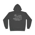 Vintage Humbleknight  Surf Shack Hoodie — Palm Tree Beach Pullover with 'The Surfside' Sketch