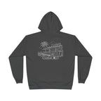 Vintage Humbleknight  Surf Shack Hoodie — Palm Tree Beach Pullover with 'The Surfside' Sketch