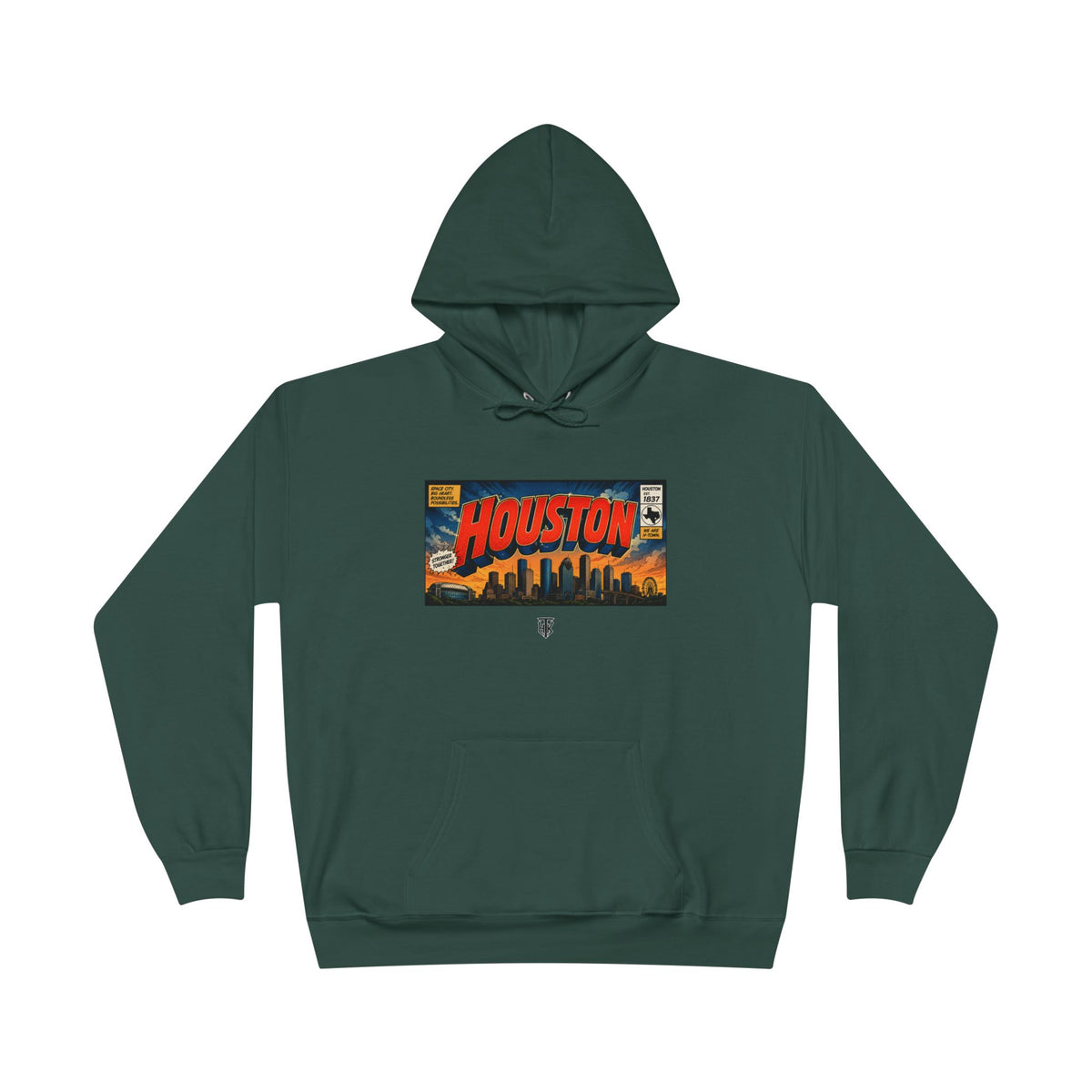Houston Skyline Hoodie — Vintage Comic Book Design