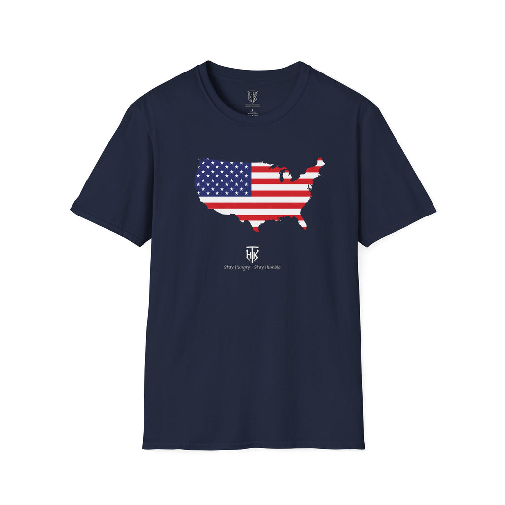 THK USA Flag Map T-Shirt