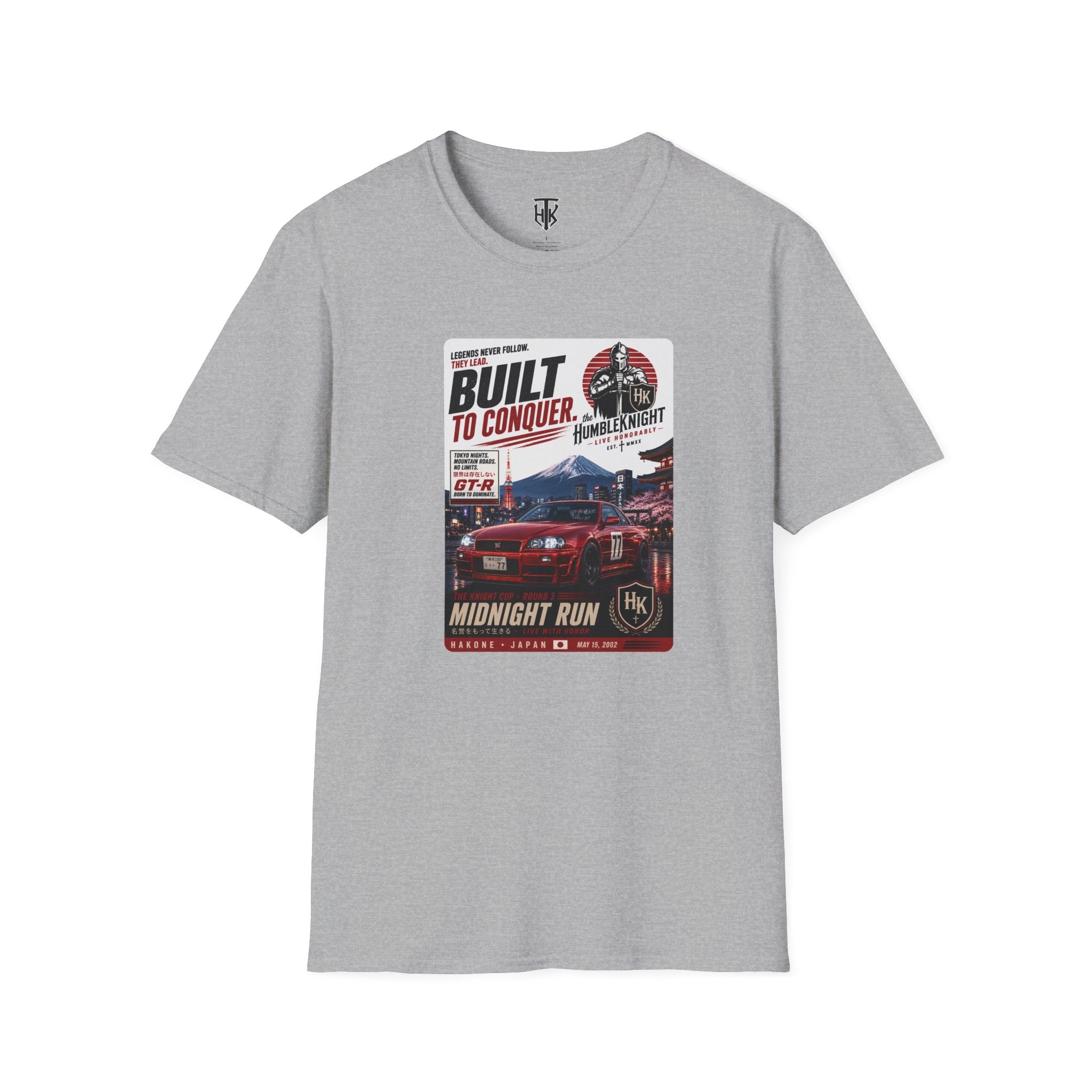 Built to Conquer Racing T-Shirt — Midnight Run Vintage Car Graphic