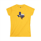 Texas State Outline Tee with Bluebonnets & Lone Star – Women's