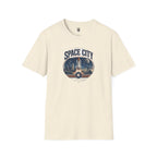 Space City T-Shirt — Vintage Rocket & Skyline Graphic Tee