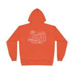 Vintage Humbleknight  Surf Shack Hoodie — Palm Tree Beach Pullover with 'The Surfside' Sketch