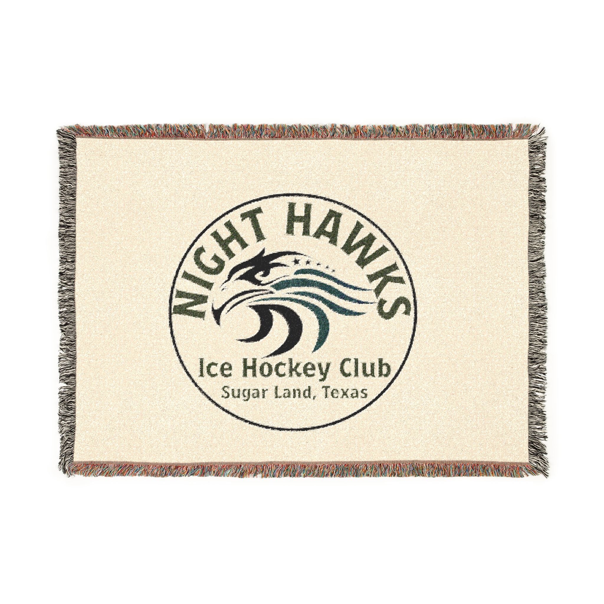 Night Hawks Ice Hockey Club Woven Blanket — Sugar Land Texas Team Throw