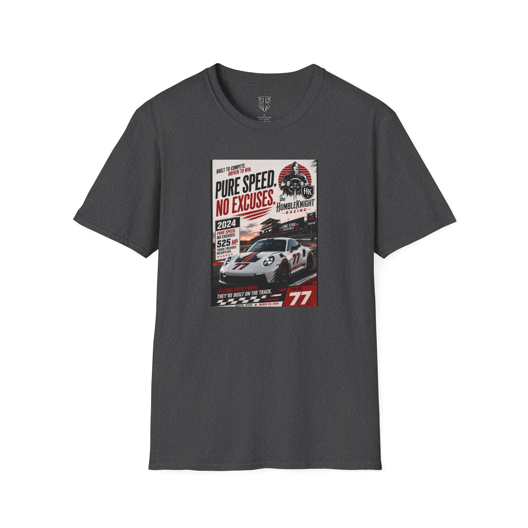 Racing Tee - "Pure Speed. No Excuses." Vintage Race Car Graphic T-Shirt