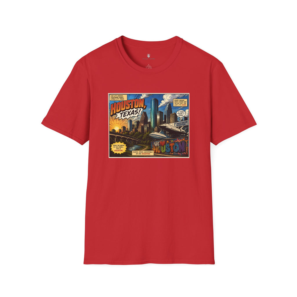 Houston Texas T‑Shirt — Vintage Comic Skyline Graphic Tee