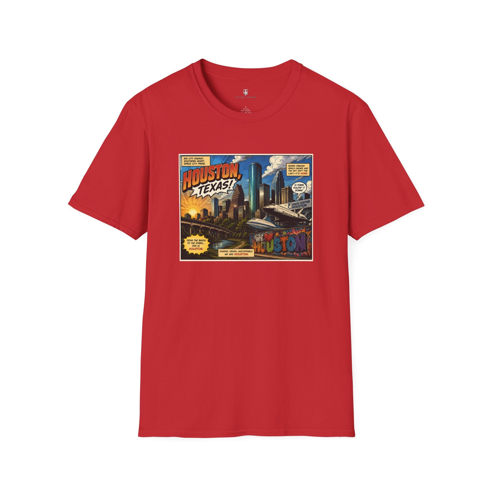 Houston Texas T‑Shirt — Vintage Comic Skyline Graphic Tee