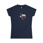 Texas State Outline Tee with Bluebonnets & Lone Star – Women's