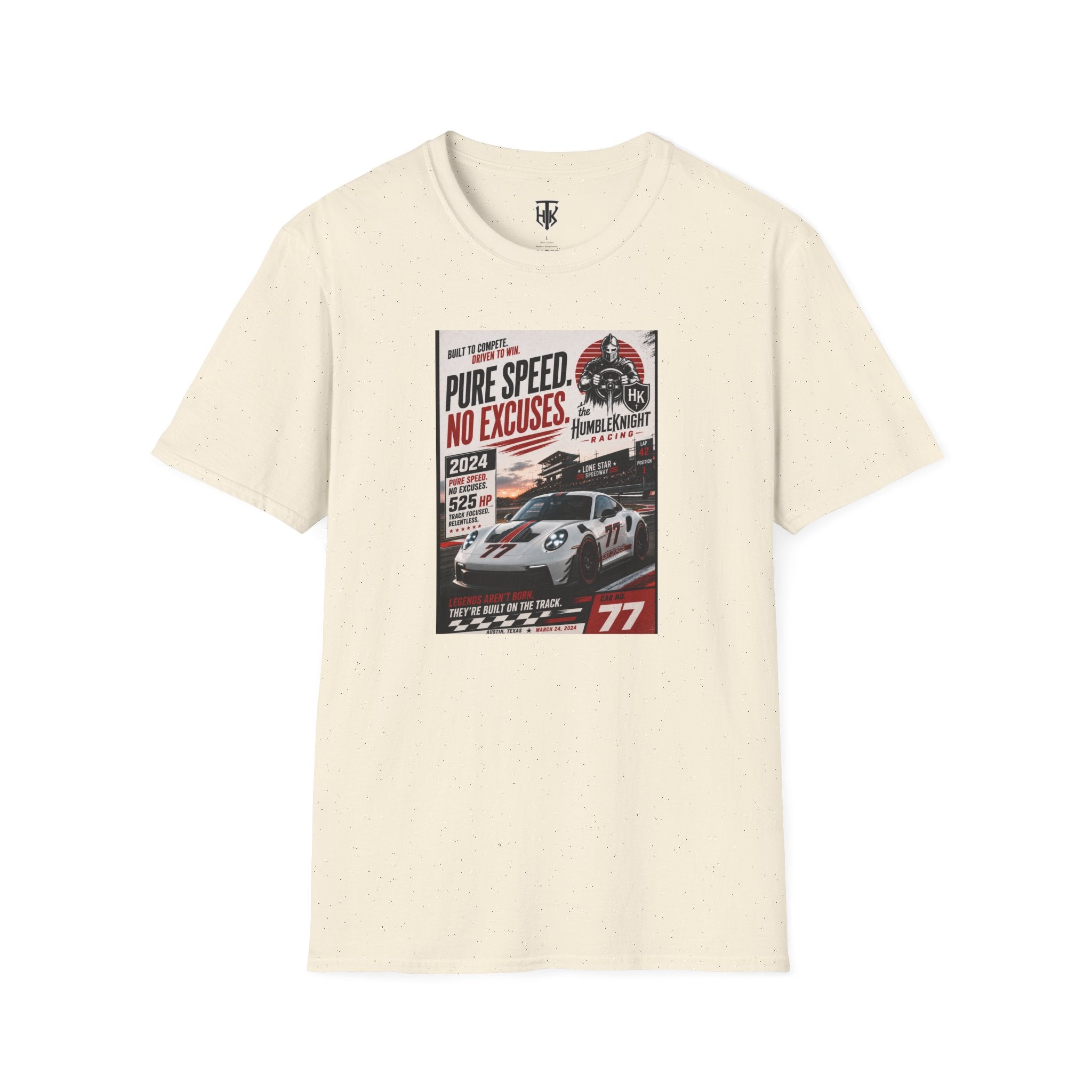 Racing Tee - "Pure Speed. No Excuses." Vintage Race Car Graphic T-Shirt