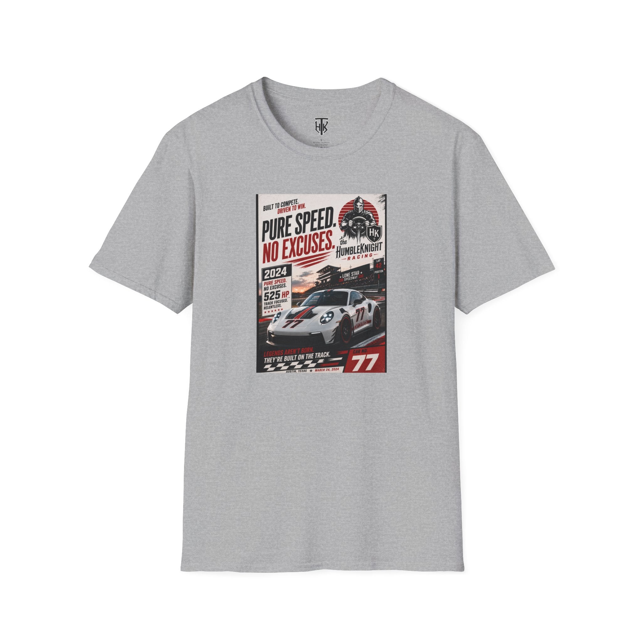 Racing Tee - "Pure Speed. No Excuses." Vintage Race Car Graphic T-Shirt