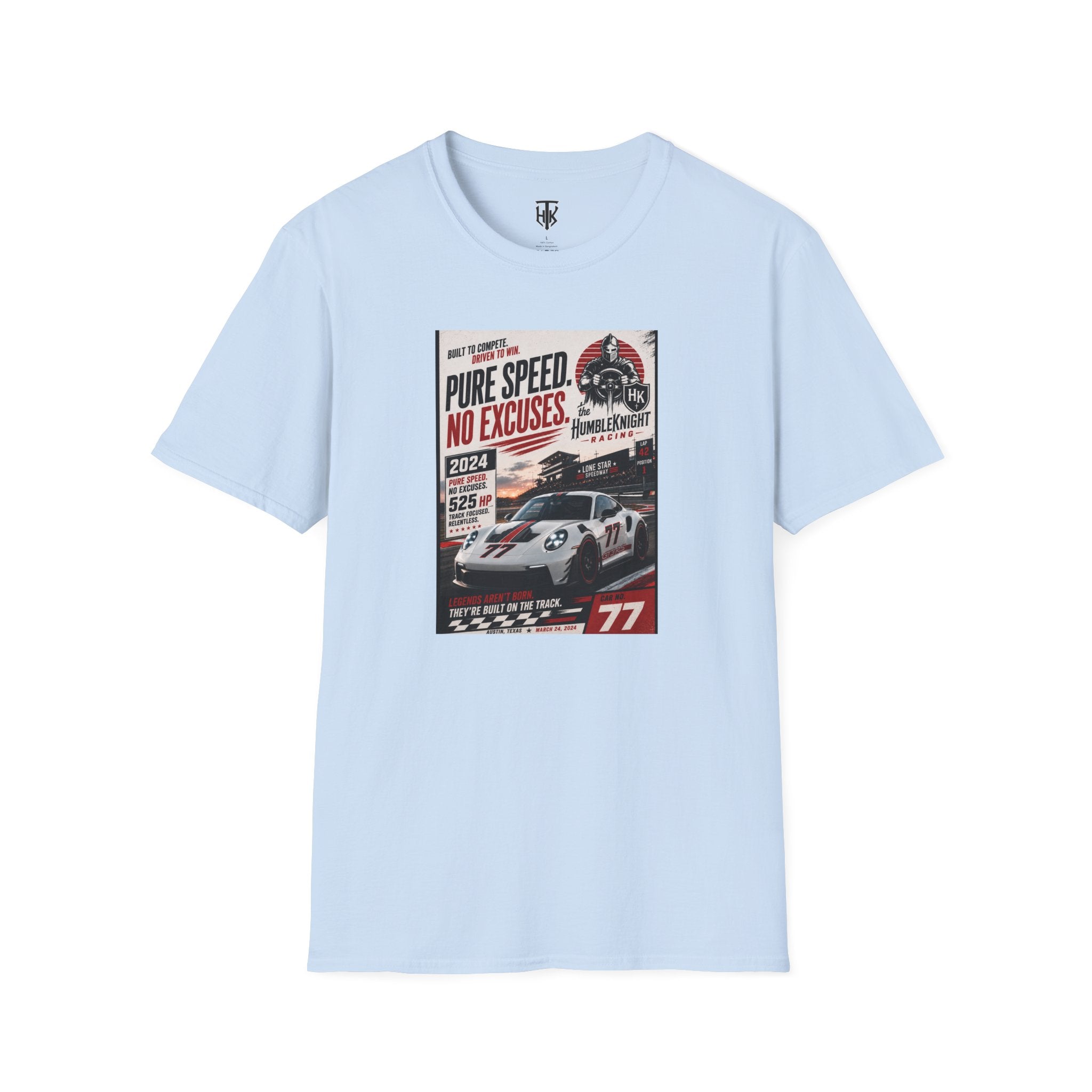 Racing Tee - "Pure Speed. No Excuses." Vintage Race Car Graphic T-Shirt