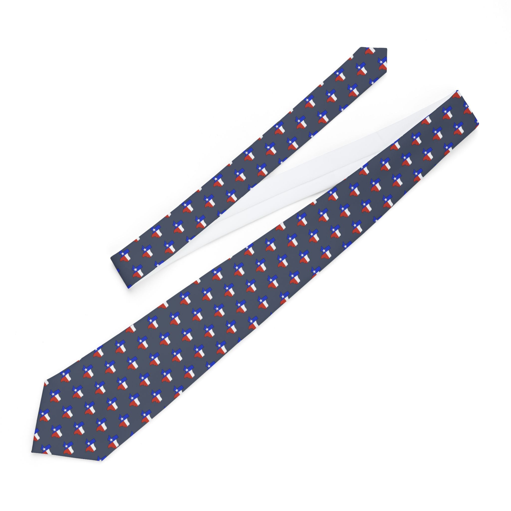 Texas Flag Pattern Necktie — Men's Patriotic State Pride Tie