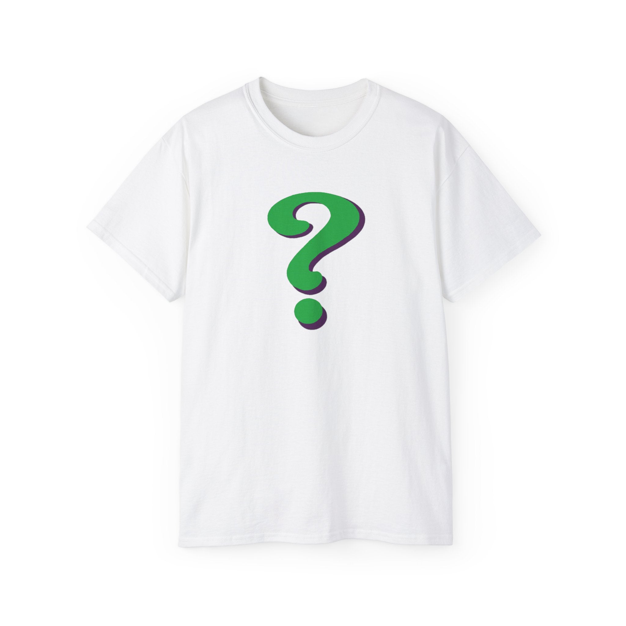 Riddle Me This Graphic T-Shirt — Green Retro Question Symbol Tee