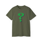 Riddle Me This Graphic T-Shirt — Green Retro Question Symbol Tee