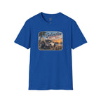 Galveston Beach Vintage T-Shirt — Texas Sunset Jeep Graphic
