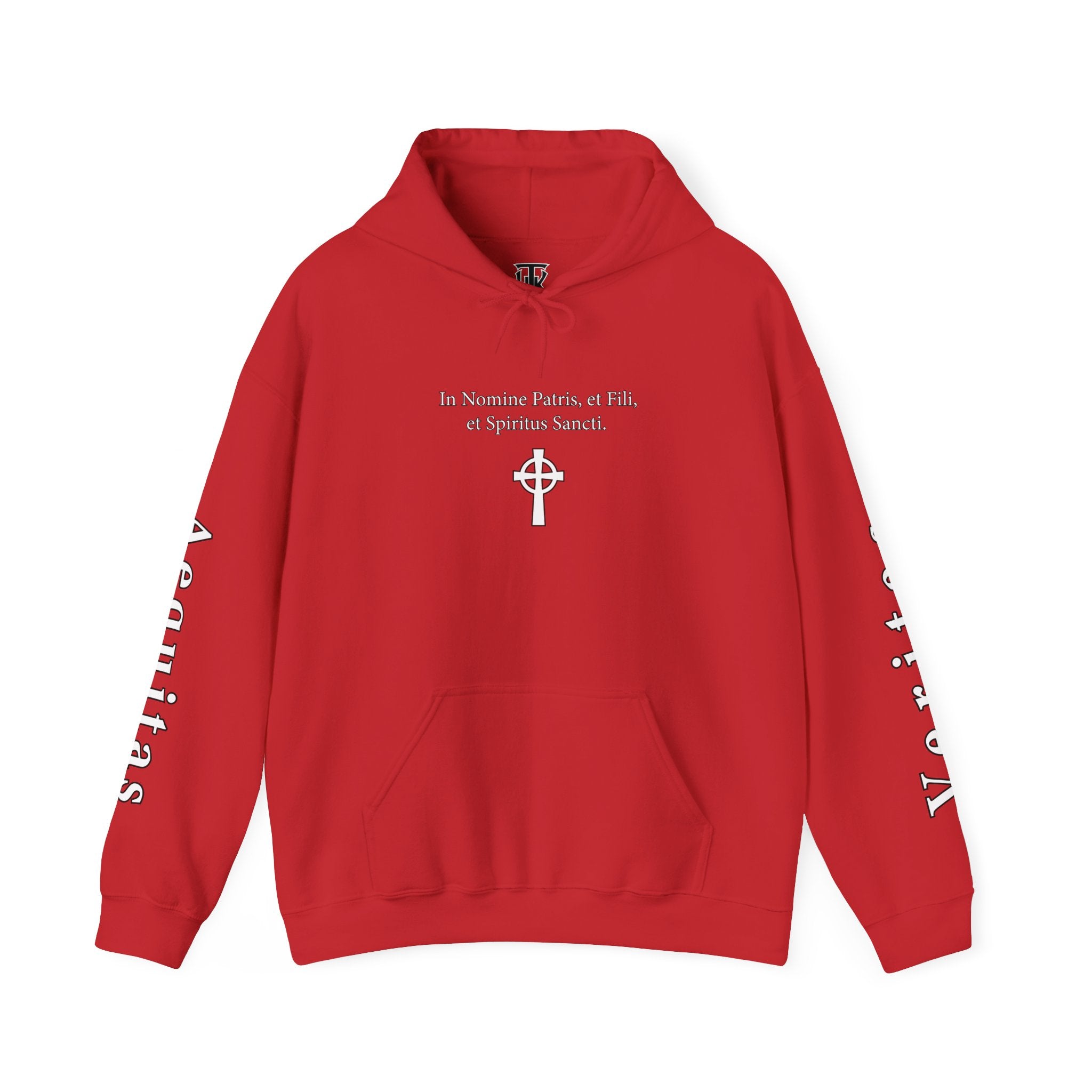 Veritas Aequitas "In Nomine Patris, et Filii, et Spiritus Sancti" Sleeve Scripture Pullover