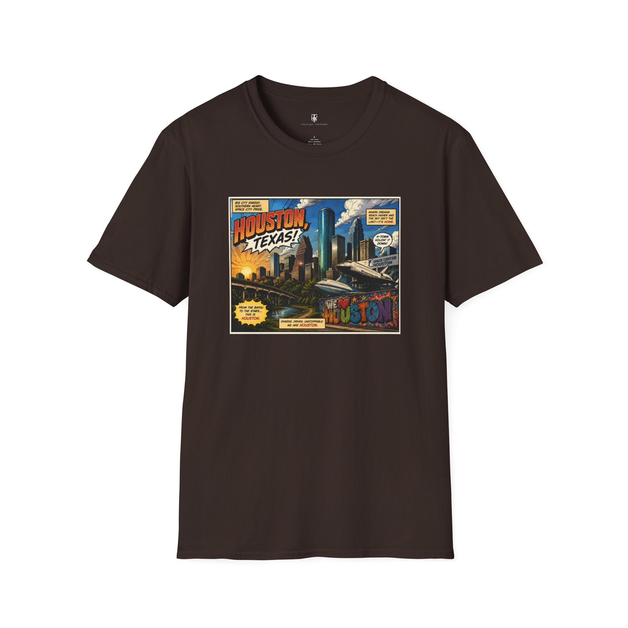 Houston Texas T‑Shirt — Vintage Comic Skyline Graphic Tee