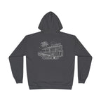 Vintage Humbleknight  Surf Shack Hoodie — Palm Tree Beach Pullover with 'The Surfside' Sketch