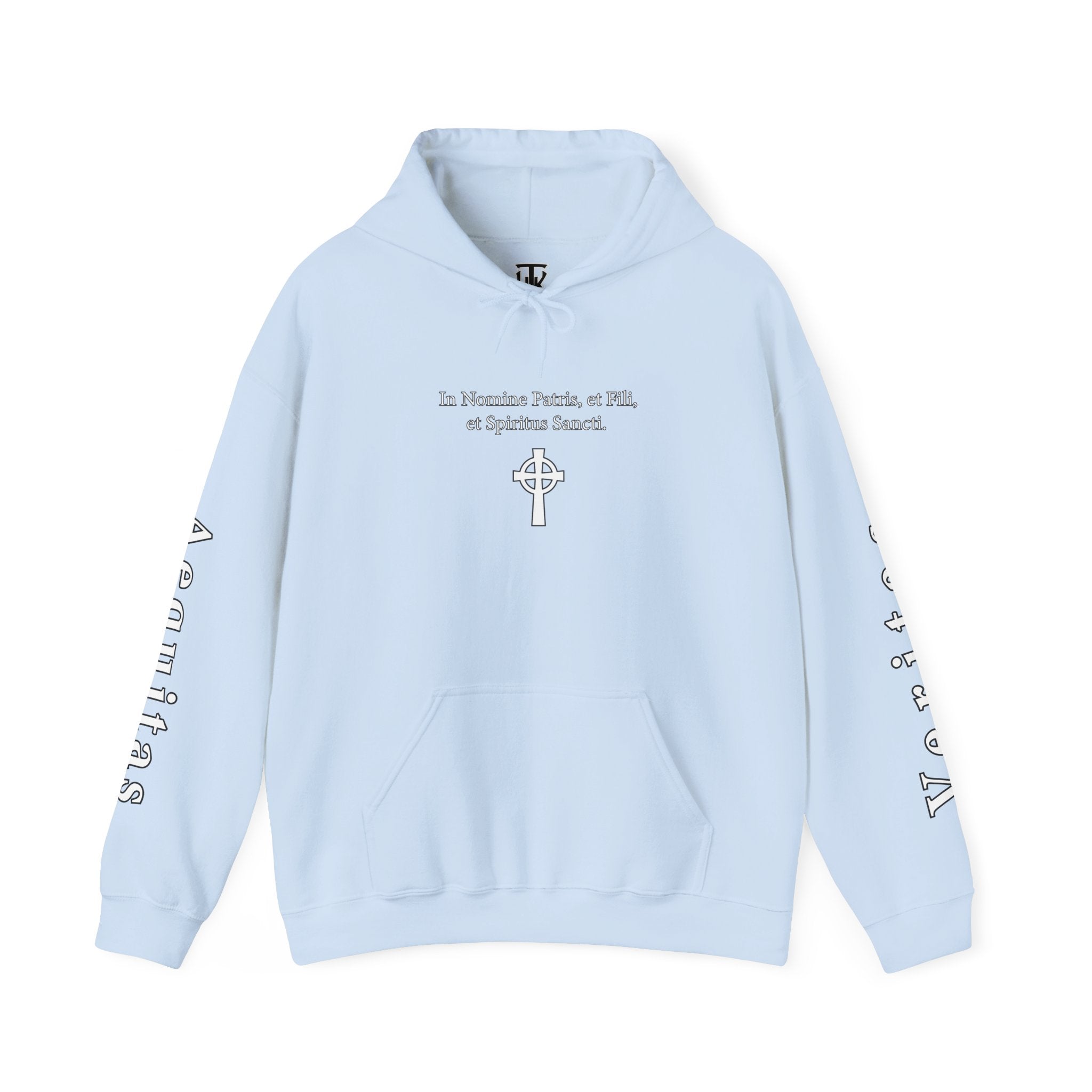 Veritas Aequitas "In Nomine Patris, et Filii, et Spiritus Sancti" Sleeve Scripture Pullover