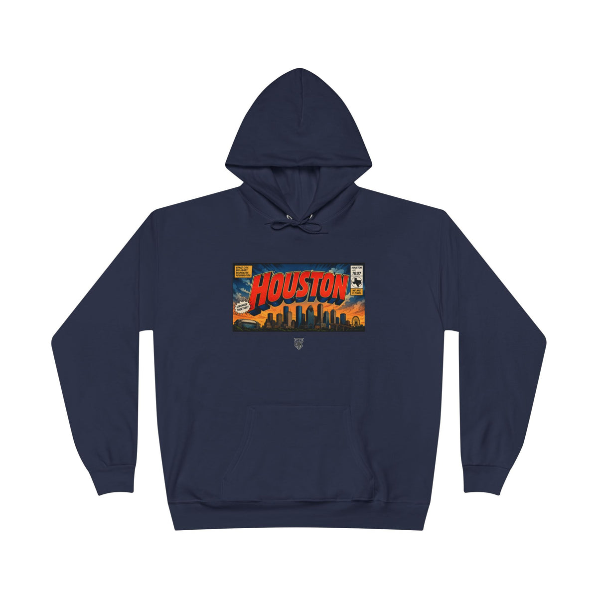 Houston Skyline Hoodie — Vintage Comic Book Design