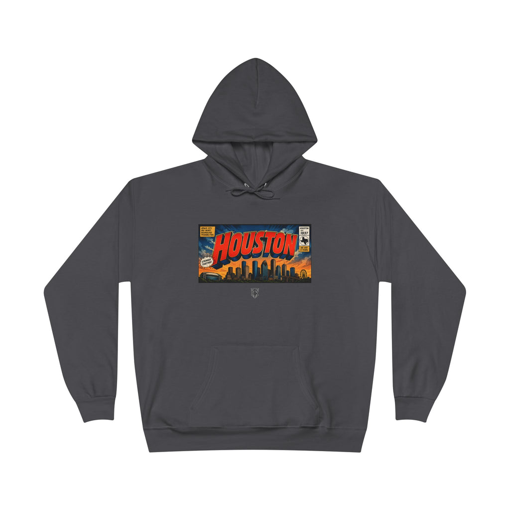 Houston Skyline Hoodie — Vintage Comic Book Design