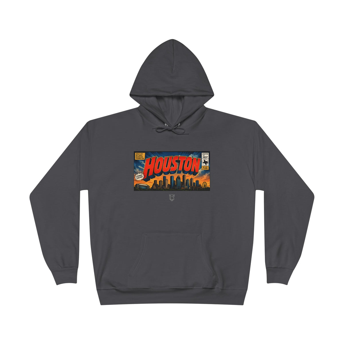 Houston Skyline Hoodie — Vintage Comic Book Design