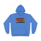 Houston Skyline Hoodie — Vintage Comic Book Design