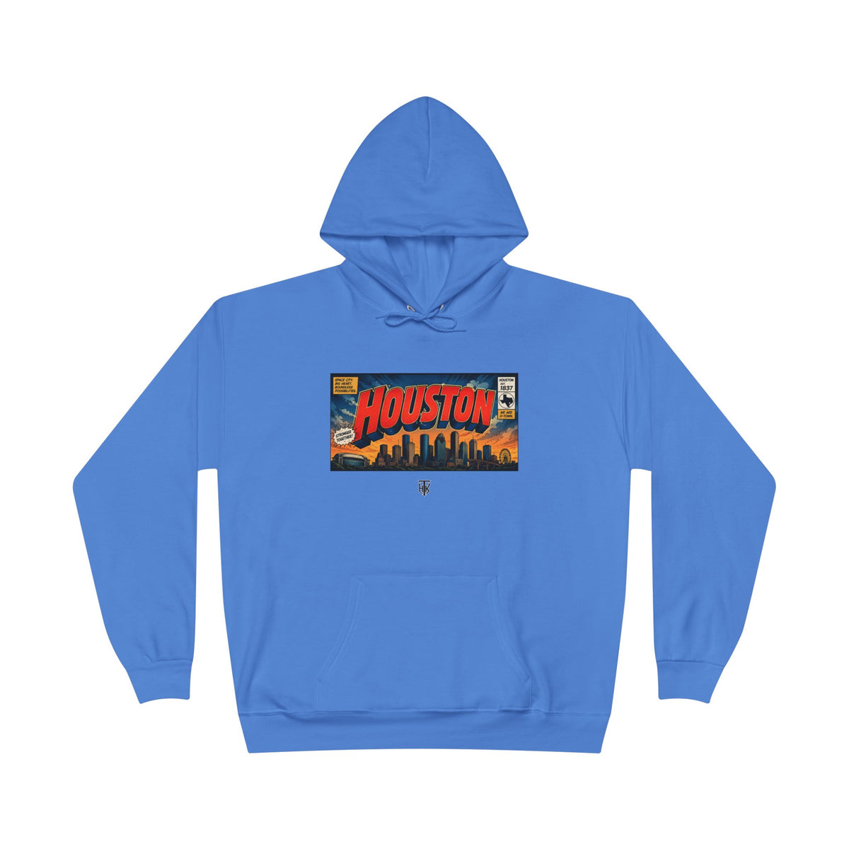 Houston Skyline Hoodie — Vintage Comic Book Design