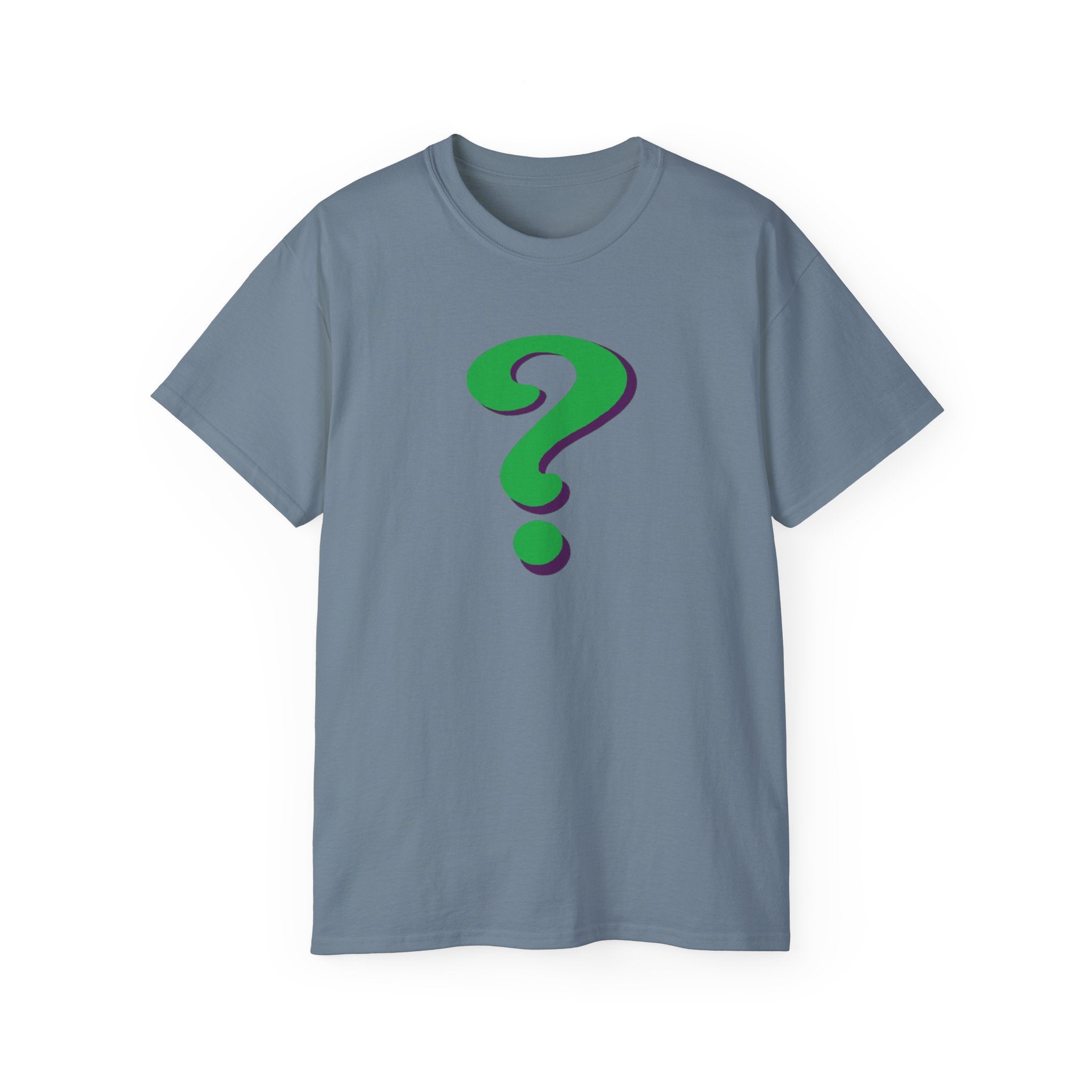 Riddle Me This Graphic T-Shirt — Green Retro Question Symbol Tee