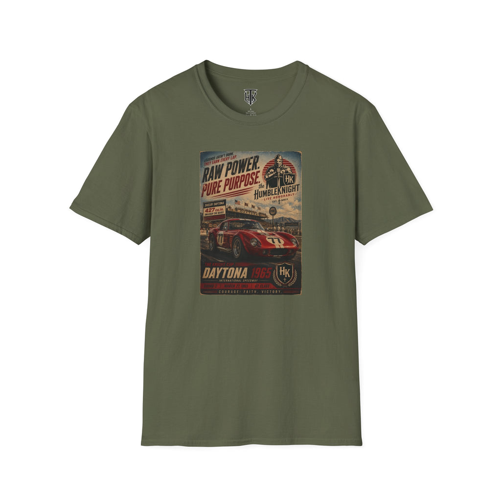 Vintage Racing Tee — "Raw Power, Pure Purpose" Daytona Design