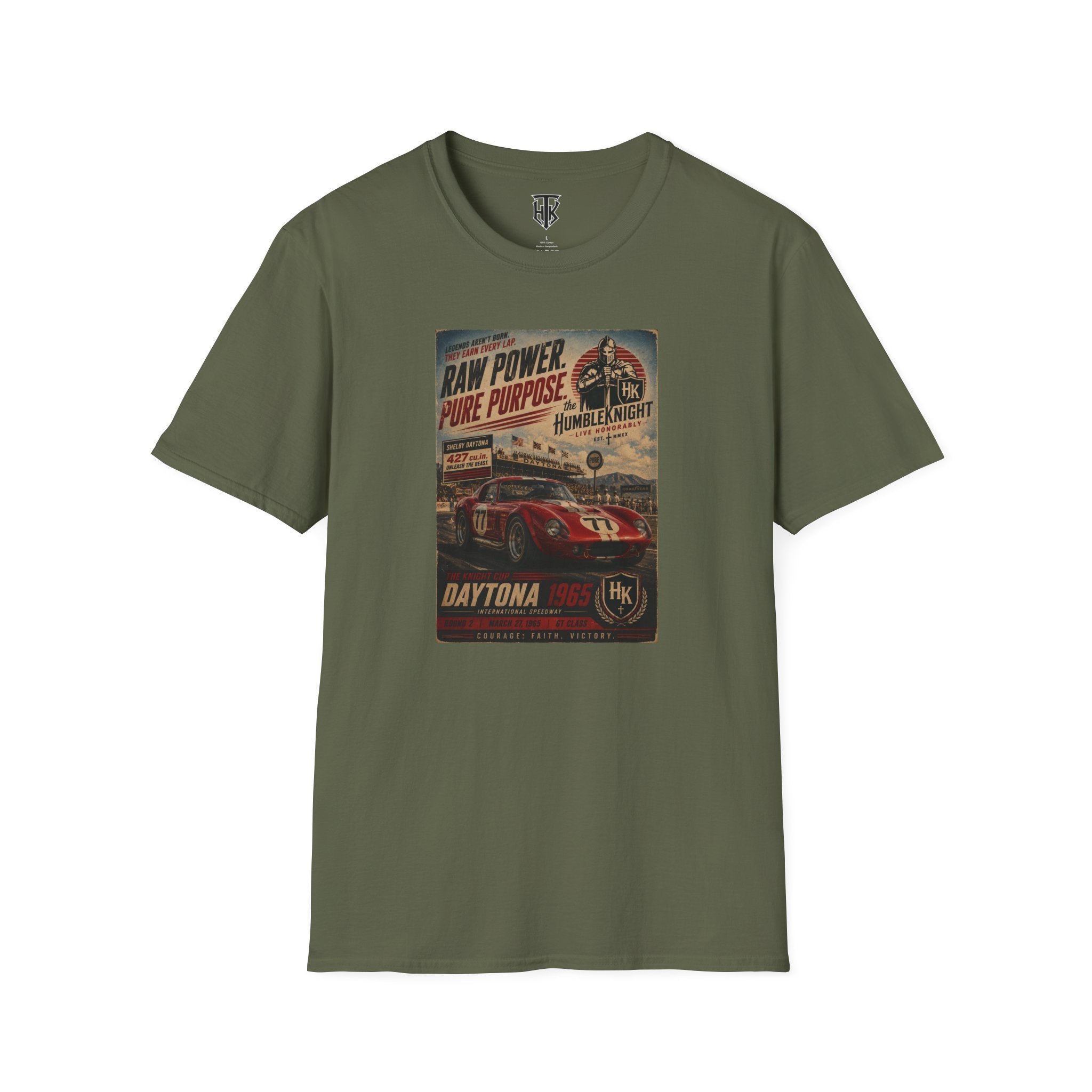 Vintage Racing Tee — "Raw Power, Pure Purpose" Daytona Design