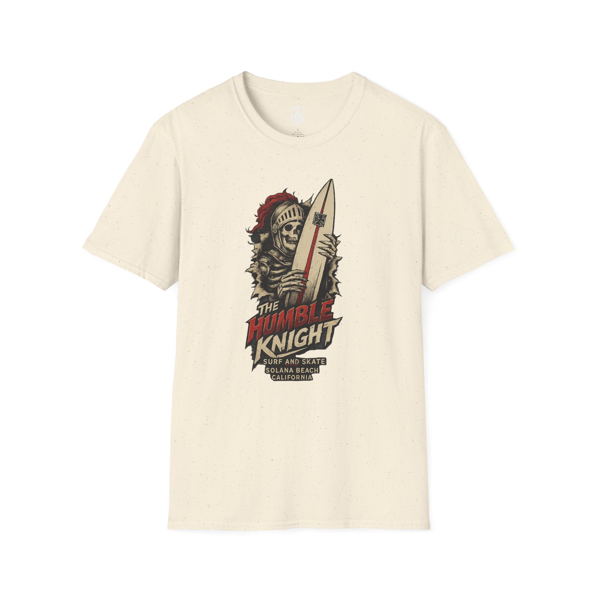 T‑Shirt — 'The Humble Knight' Skeleton Surfer Graphic Tee
