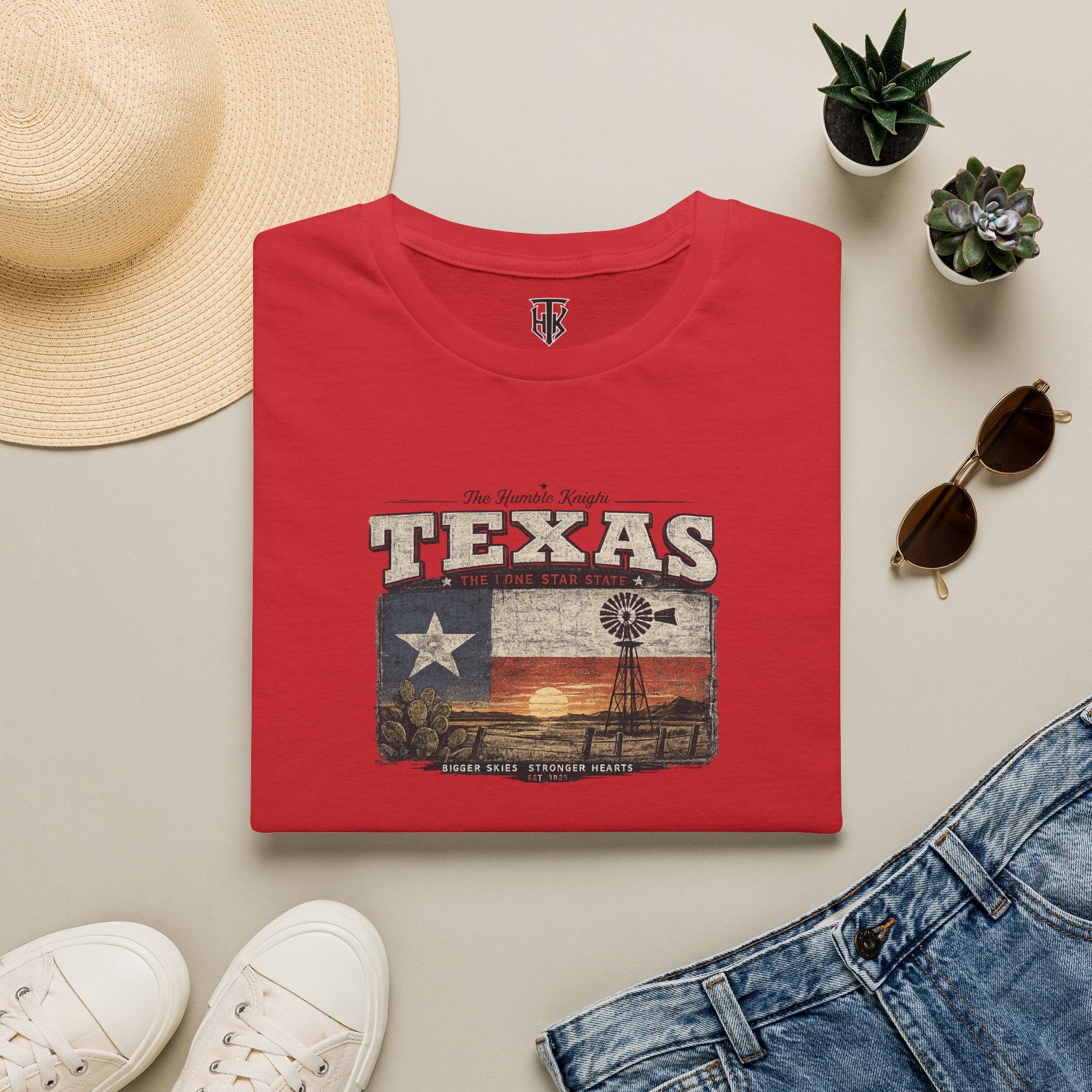 Texas Vintage Flag T-Shirt — The Lone Star State Retro Sunset Design