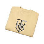 Shield Monogram Tee — Elegant Metallic Initials Graphic T-Shirt