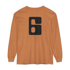Jonathan E Number 6 Long Sleeve Tee — Vintage Block '6' Graphic Shirt