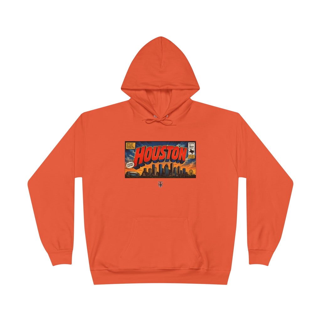 Houston Skyline Hoodie — Vintage Comic Book Design