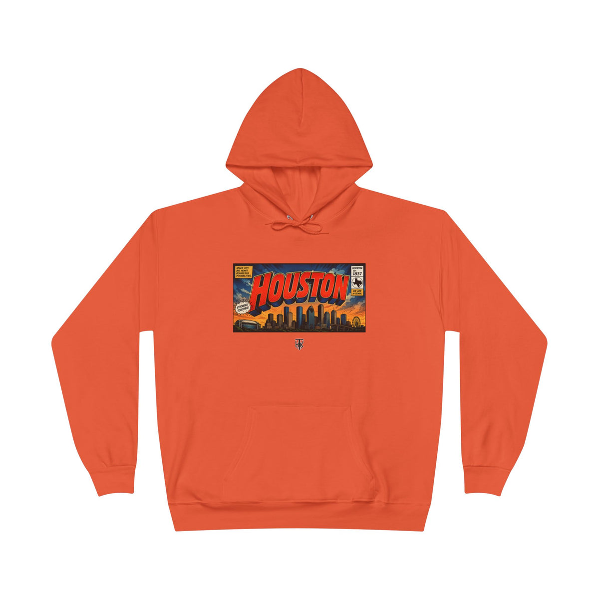 Houston Skyline Hoodie — Vintage Comic Book Design
