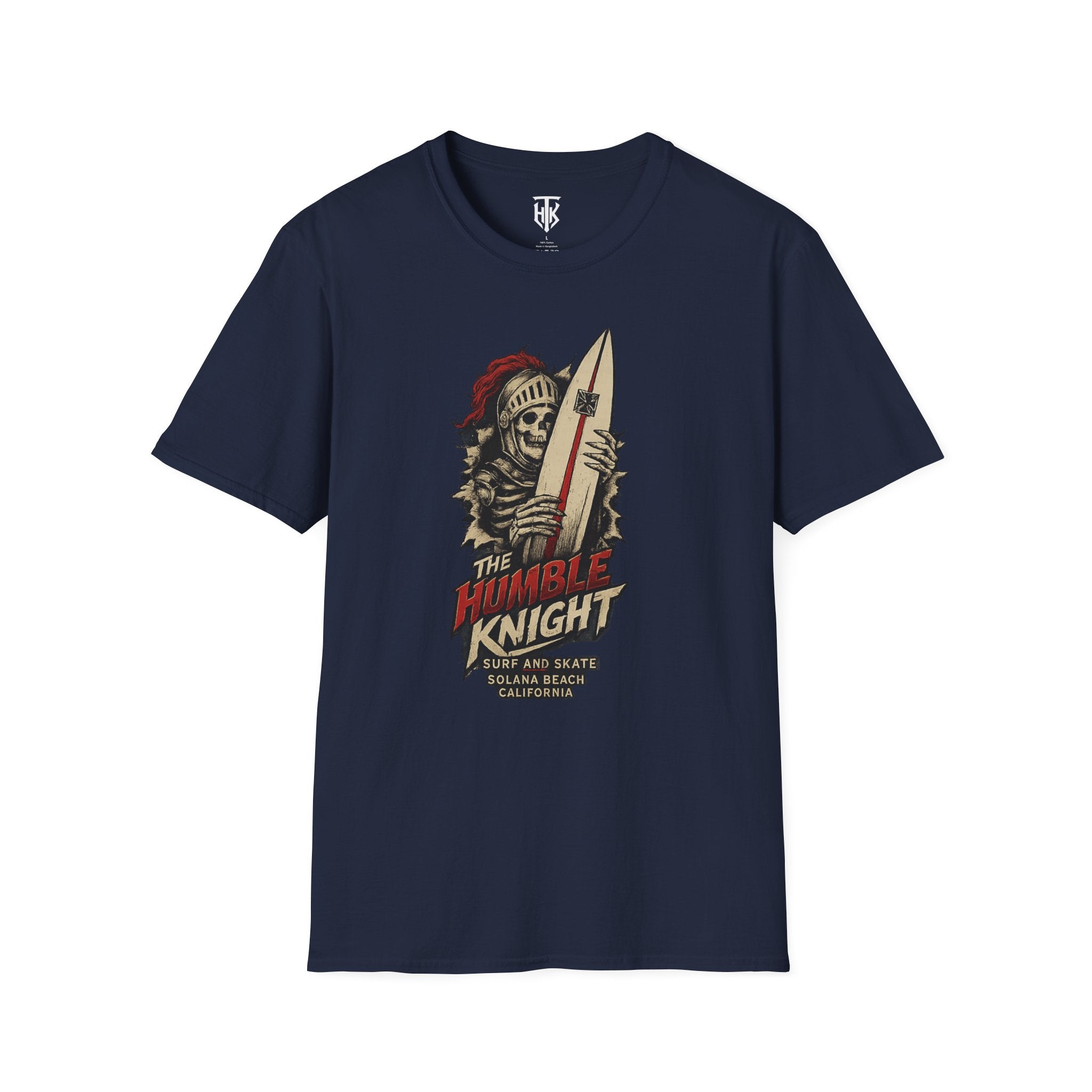 T‑Shirt — 'The Humble Knight' Skeleton Surfer Graphic Tee