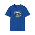 Space City T-Shirt — Vintage Rocket & Skyline Graphic Tee