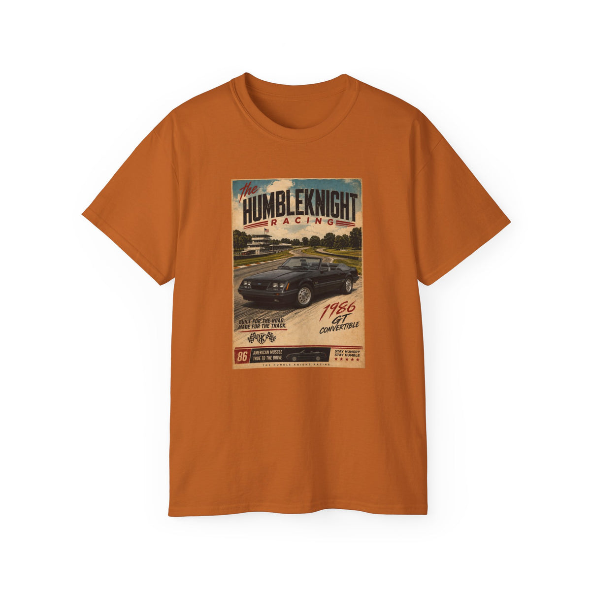 The HumbleKnight Racing – 1986 GT Convertible Vintage Muscle Car Tee