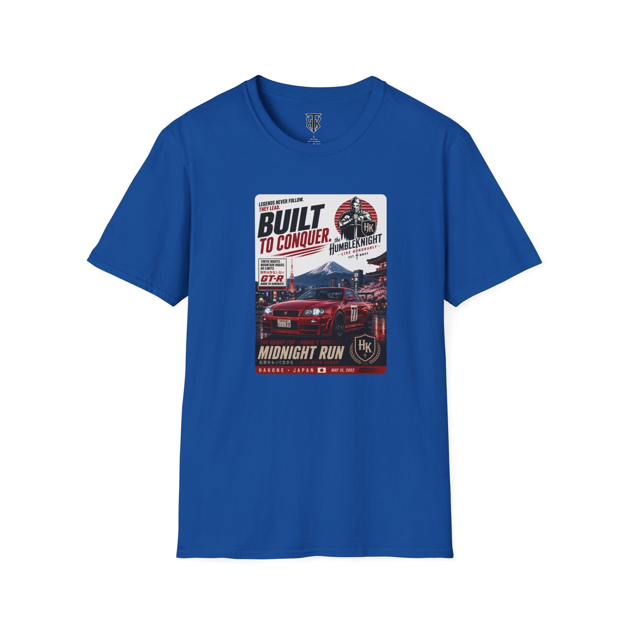 Built to Conquer Racing T-Shirt — Midnight Run Vintage Car Graphic