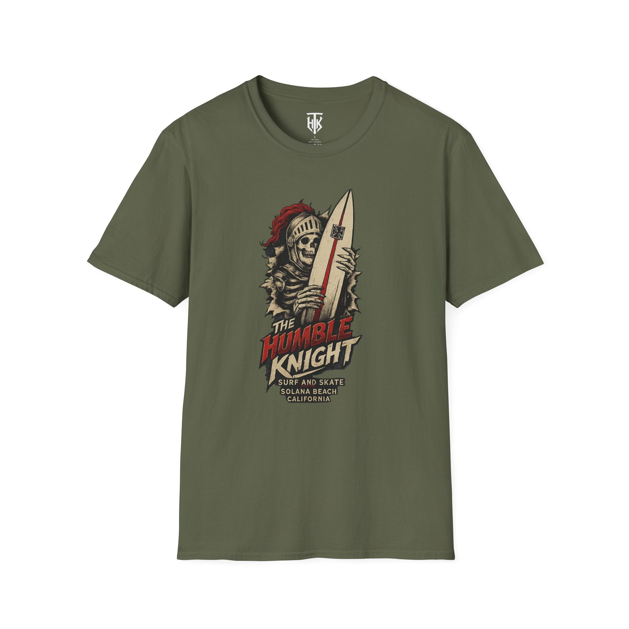 T‑Shirt — 'The Humble Knight' Skeleton Surfer Graphic Tee