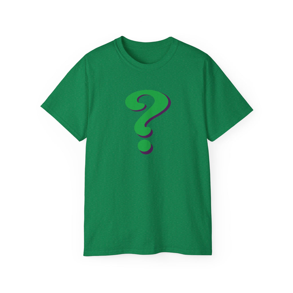 Riddle Me This Graphic T-Shirt — Green Retro Question Symbol Tee