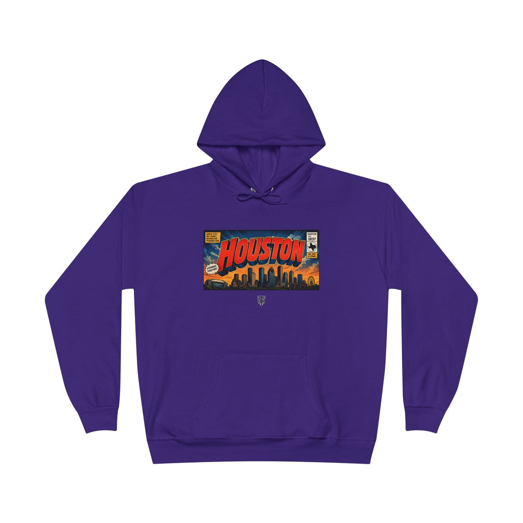 Houston Skyline Hoodie — Vintage Comic Book Design