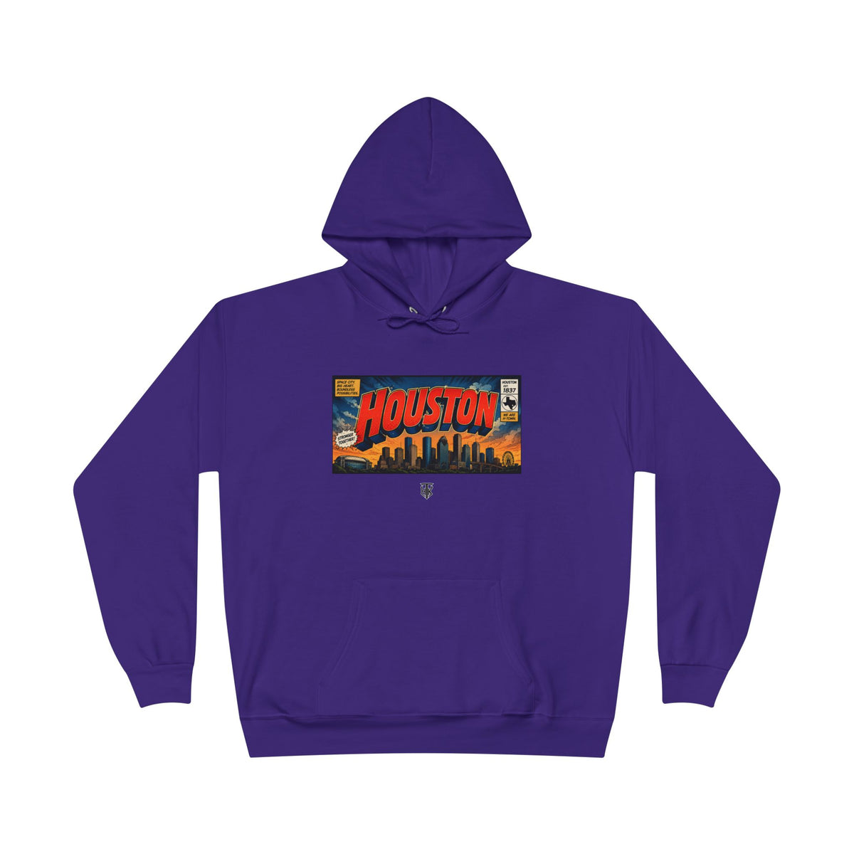 Houston Skyline Hoodie — Vintage Comic Book Design