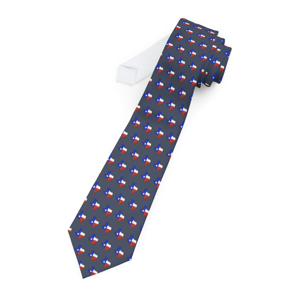 Texas Flag Pattern Necktie — Men's Patriotic State Pride Tie