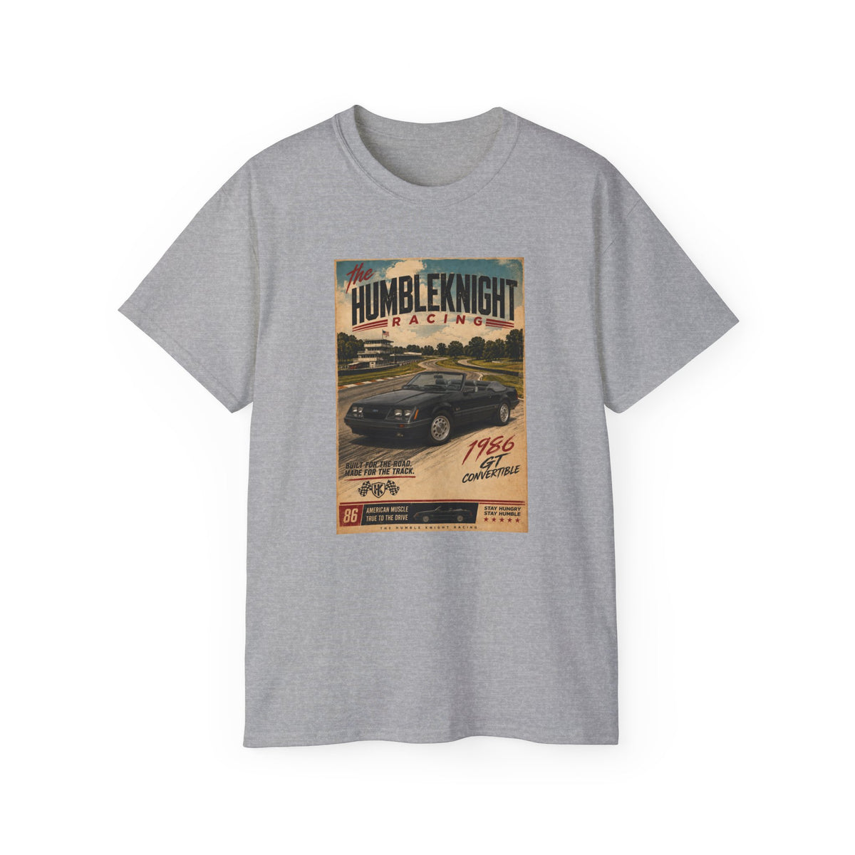 The HumbleKnight Racing – 1986 GT Convertible Vintage Muscle Car Tee