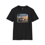 Galveston Beach Vintage T-Shirt — Texas Sunset Jeep Graphic