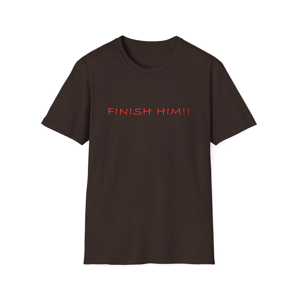 Finish Him! T-Shirt — Retro Gamer Fight Quote Tee